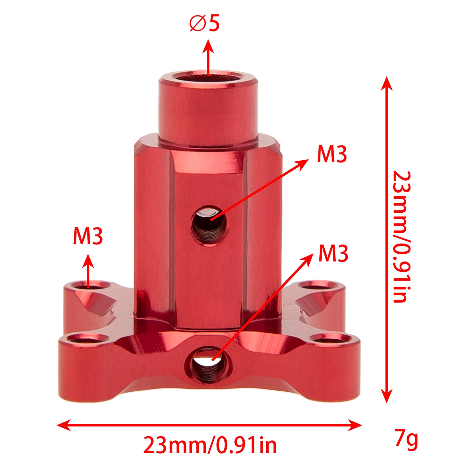 Red RC Metal Center Differential Locker Size