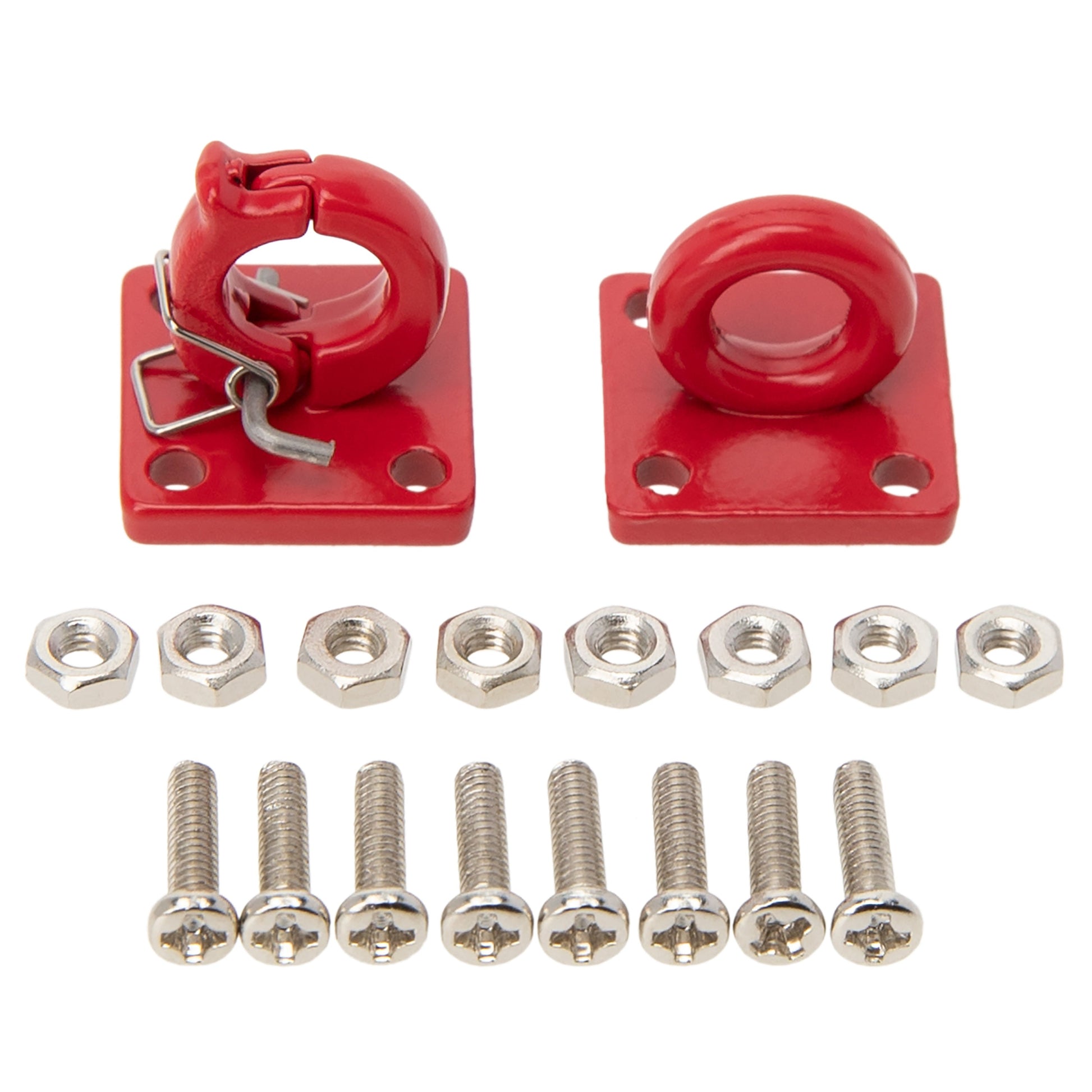 Red Metal Rescue Buckle Simulation Tow Hook for 1/10 RC Car