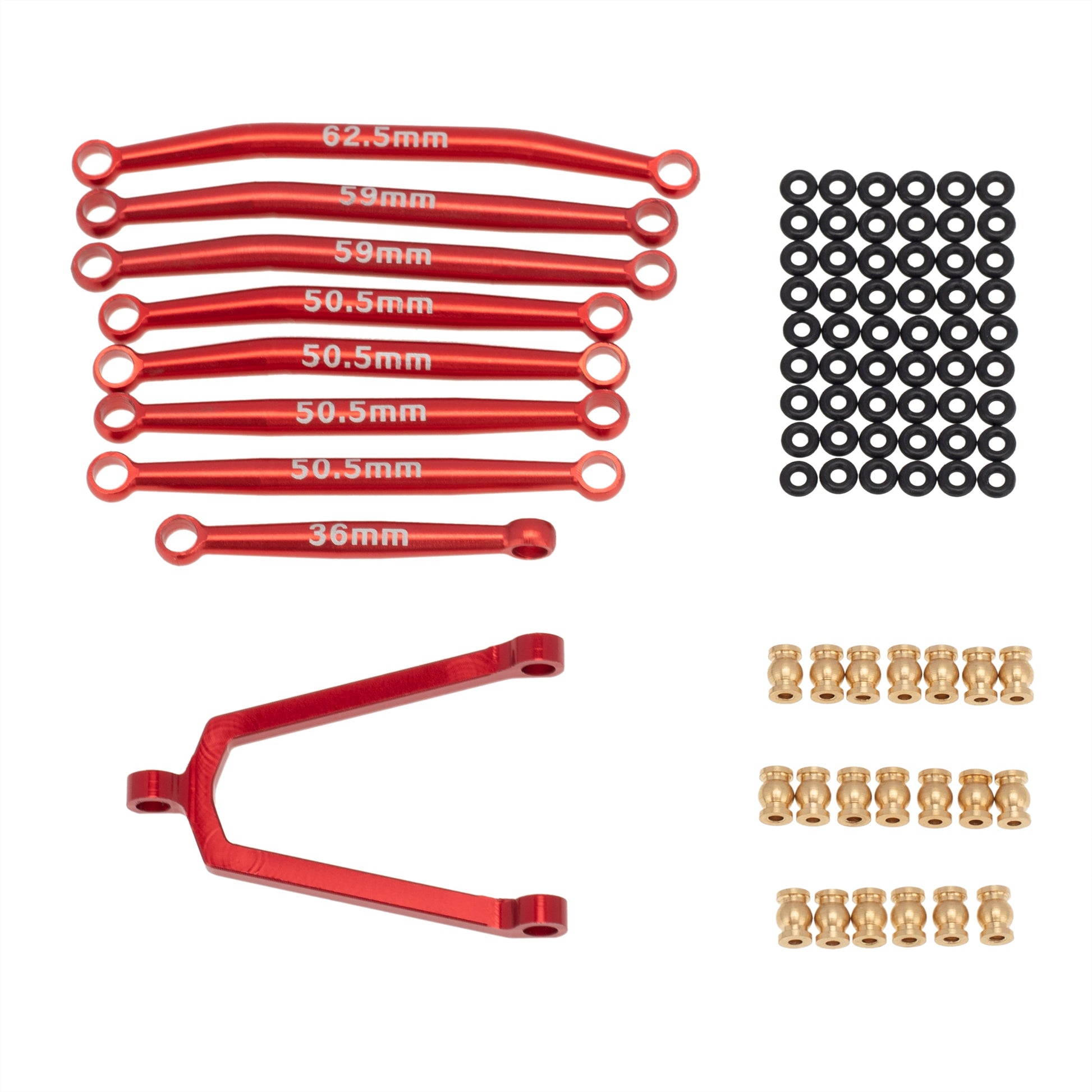 Red SCX24 Chassis links & Steering Links