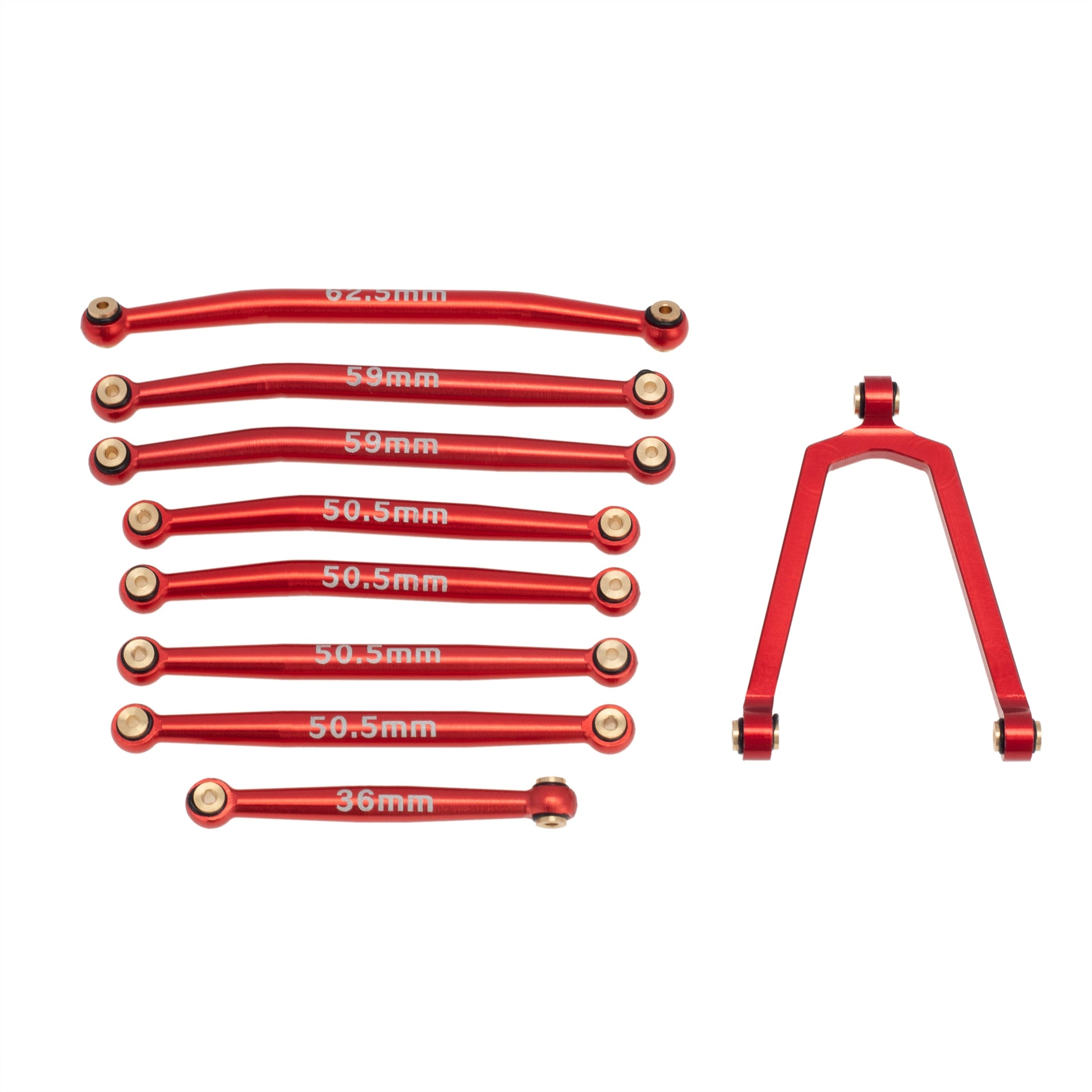 Red SCX24 Chassis links & Steering Links