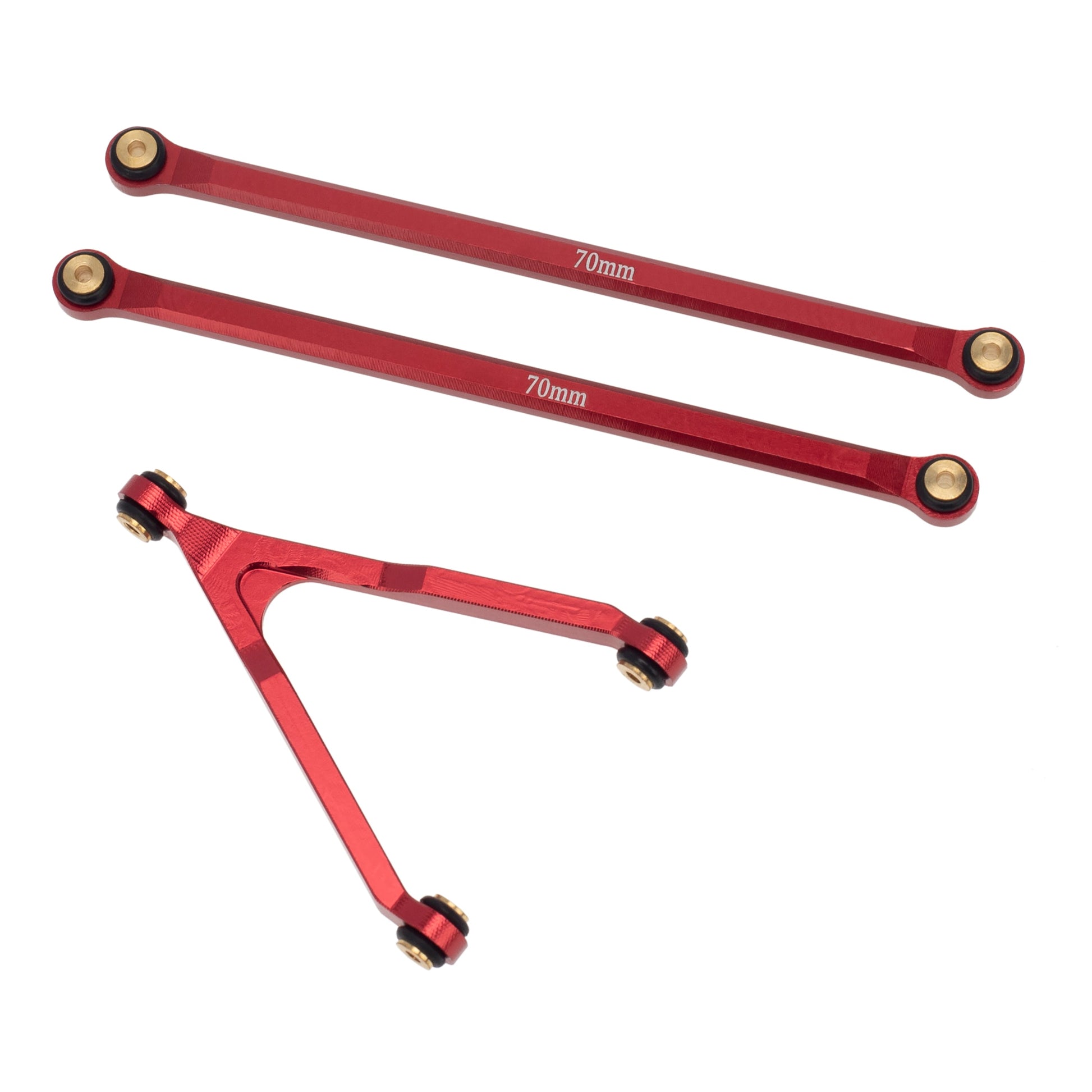 Red Aluminum chassis links for scx24 Jeep Gladiator