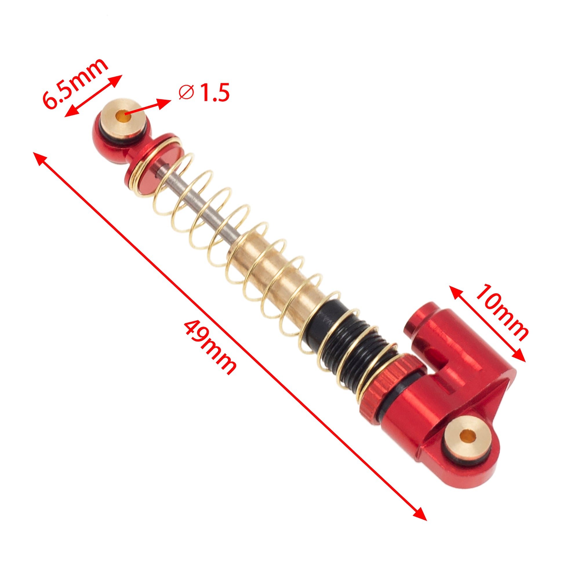 Red SCX24 Shocks size