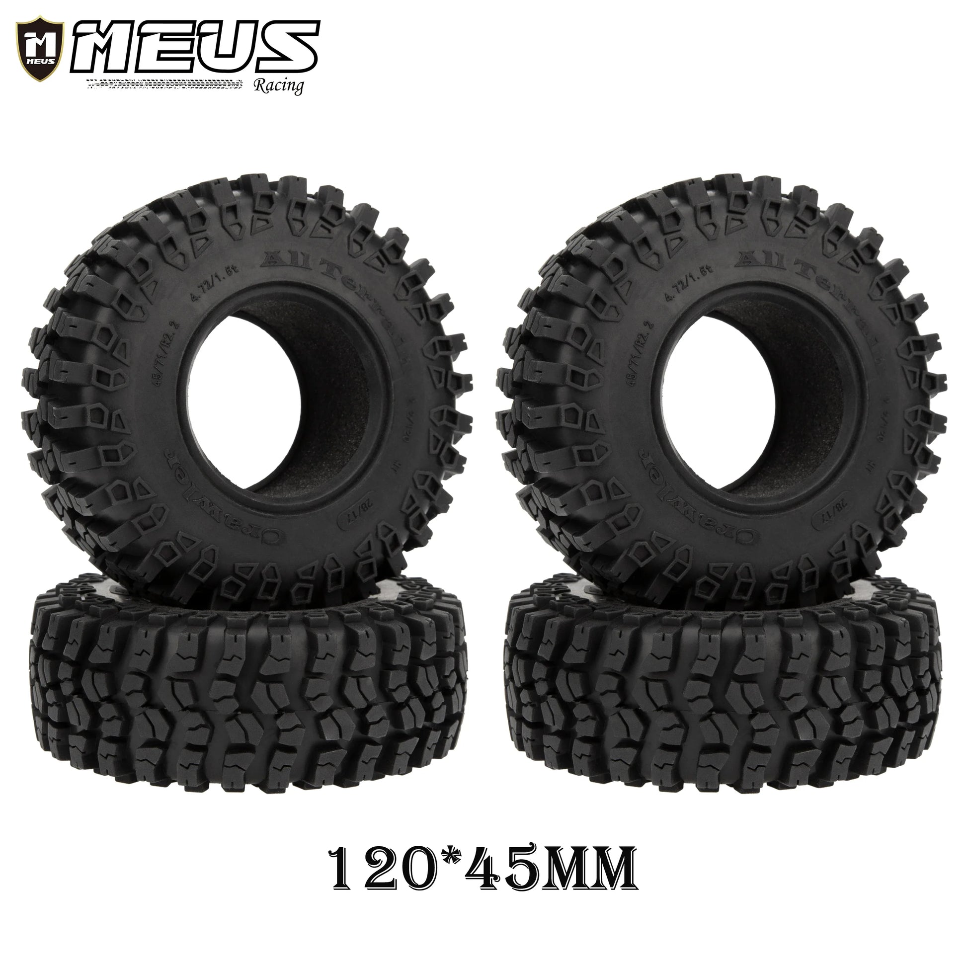 4.72inch RC Rubber Tires 2.2-inch Wheels for SCX10 SCX10 II