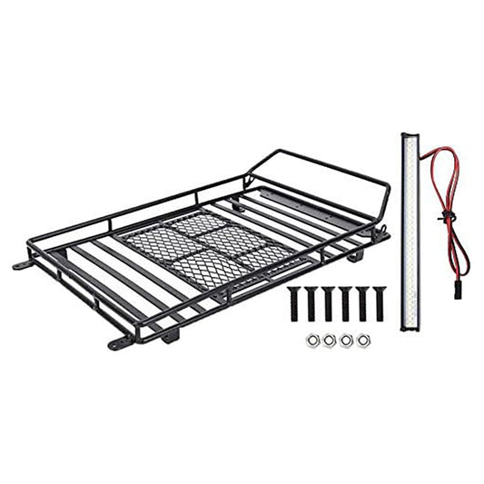 Luggage Carrier Roof Rack with LED Light Bar for Axial SCX10