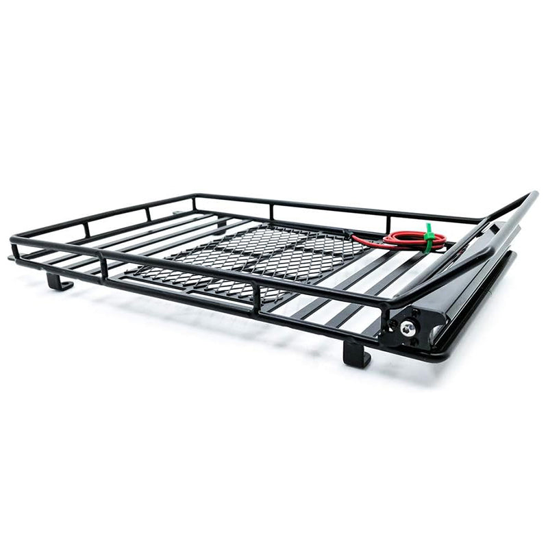 Luggage Carrier Roof Rack with LED Light Bar for Axial SCX10