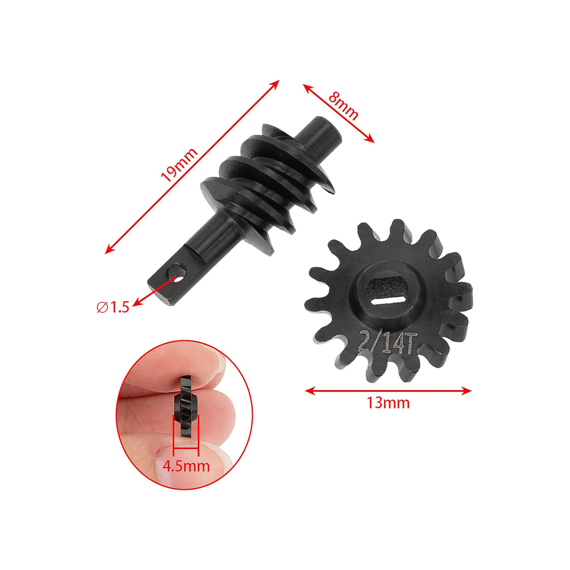 SCX24 2/14T Overdrive Axle Gear size