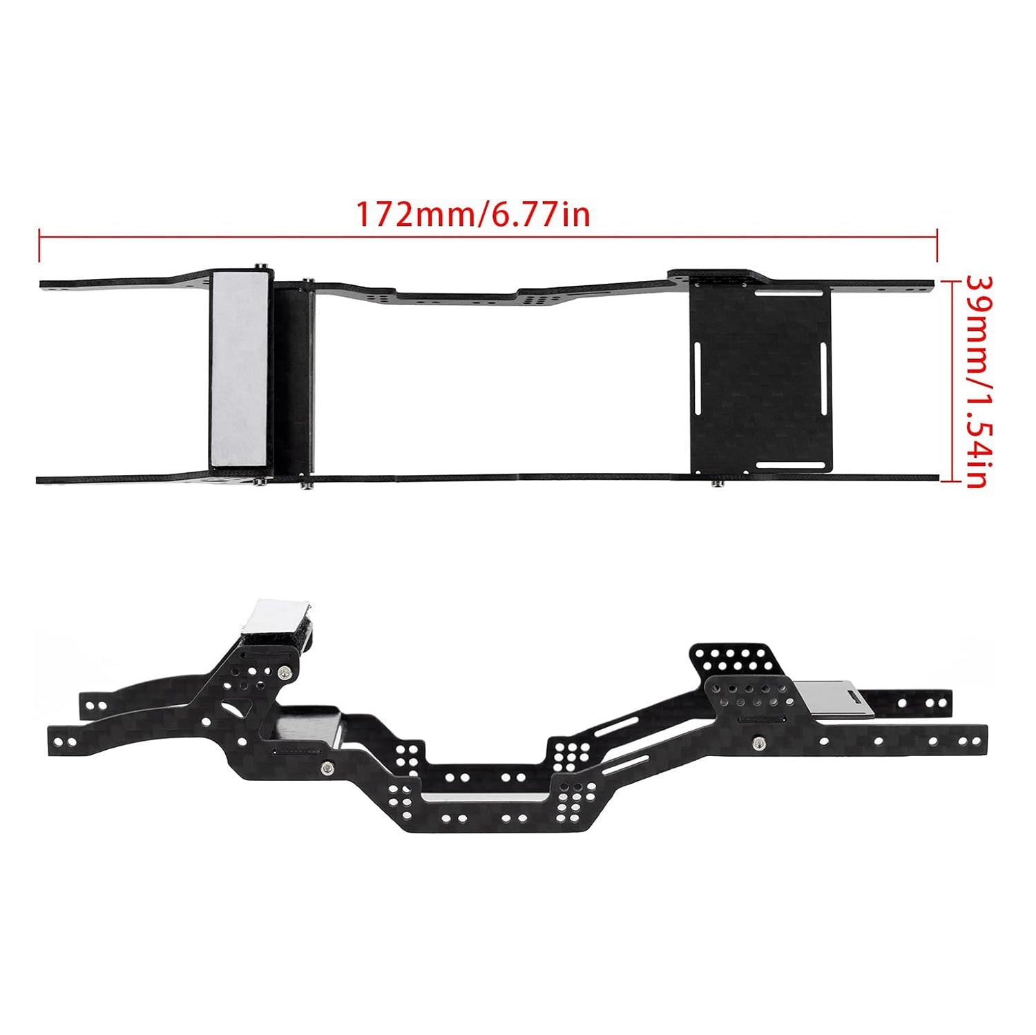 Carbon Fiber LCG Chassis size for SCX24 Deadbolt JLU C10 Bronco