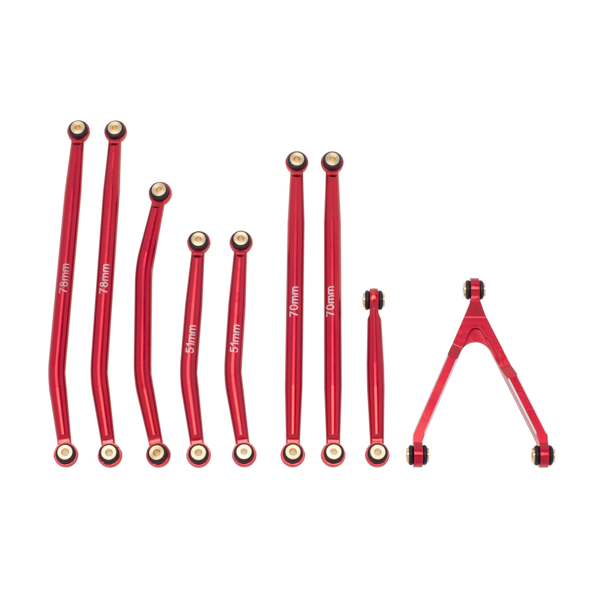 Red Suspension Links Steering Rod Tie for SCX24 JEEP Gladiator