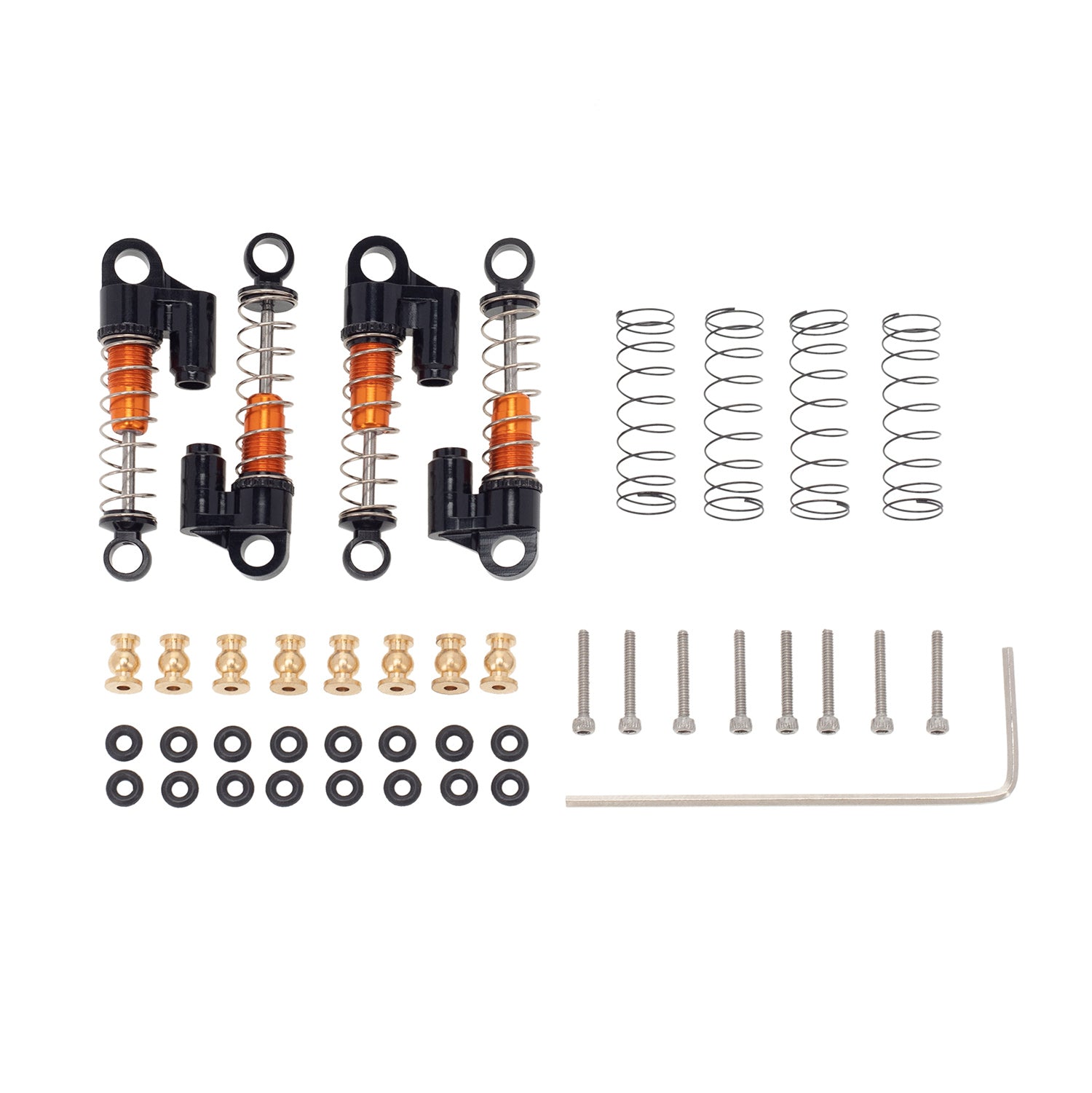 Aluminum Shocks for Axial SCX24 4pcs orange