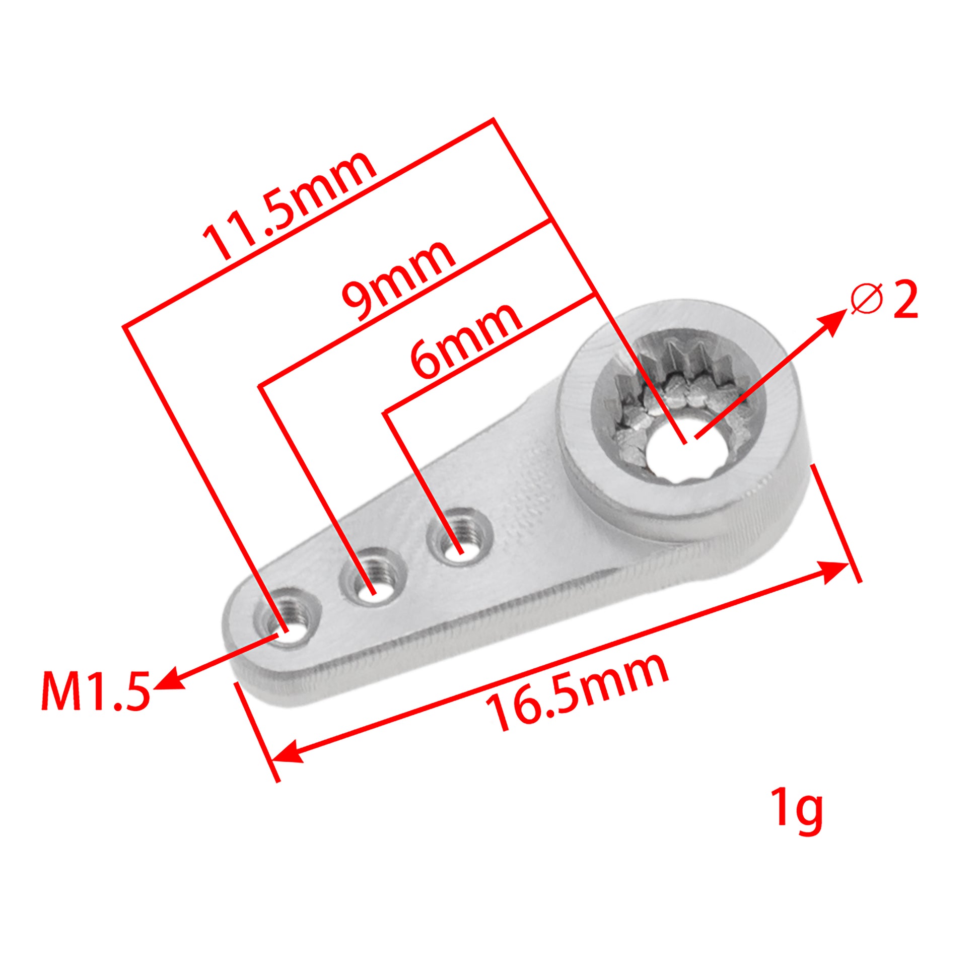 Silver ES08MA servo horn size