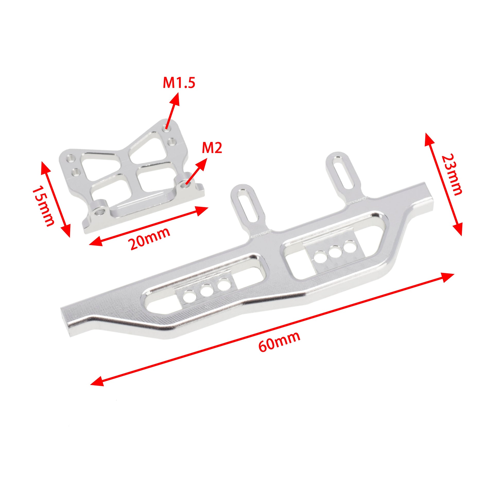 Silver SCX24 frame metal side pedals size