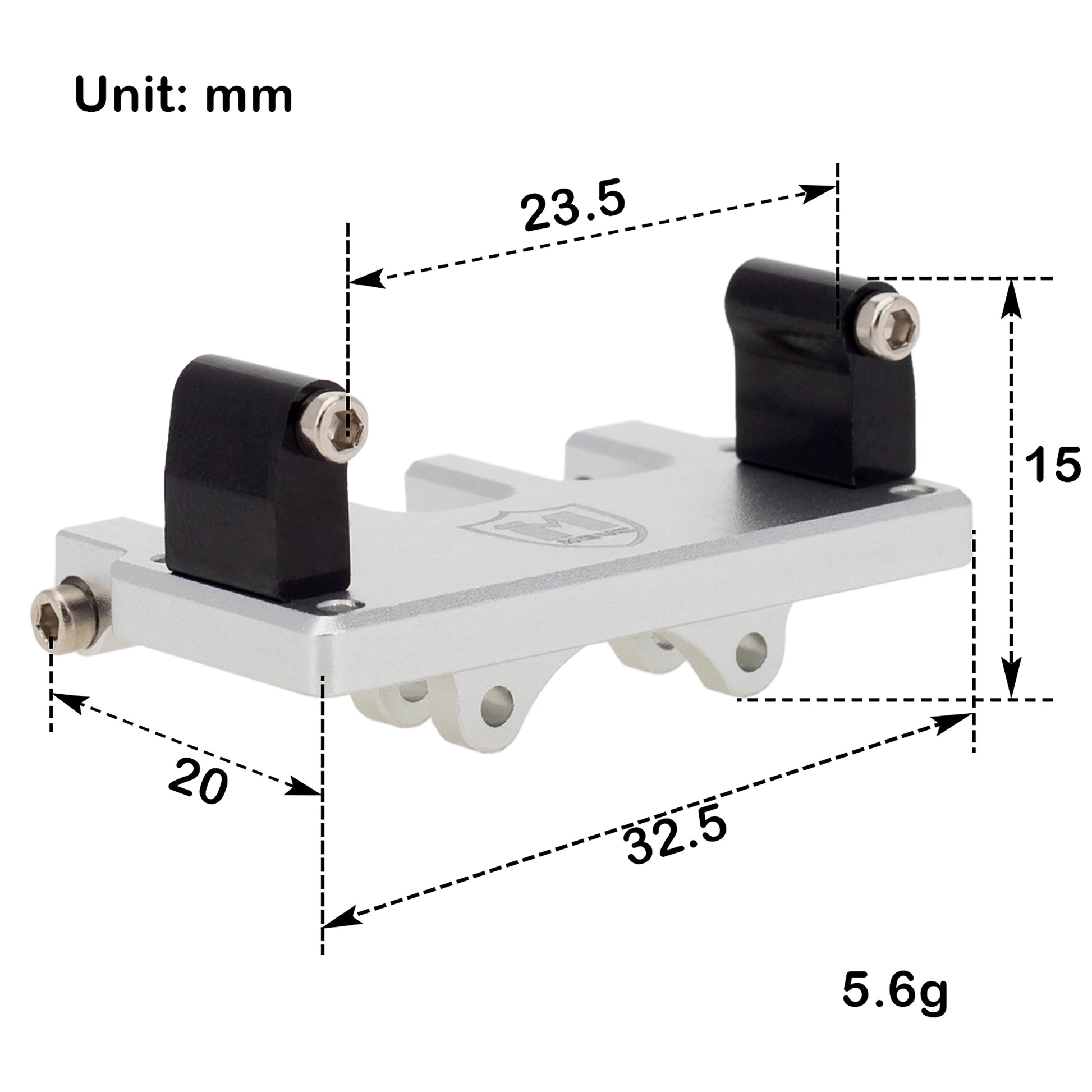 Silver SCX24 Isokinetic axle servo mount size