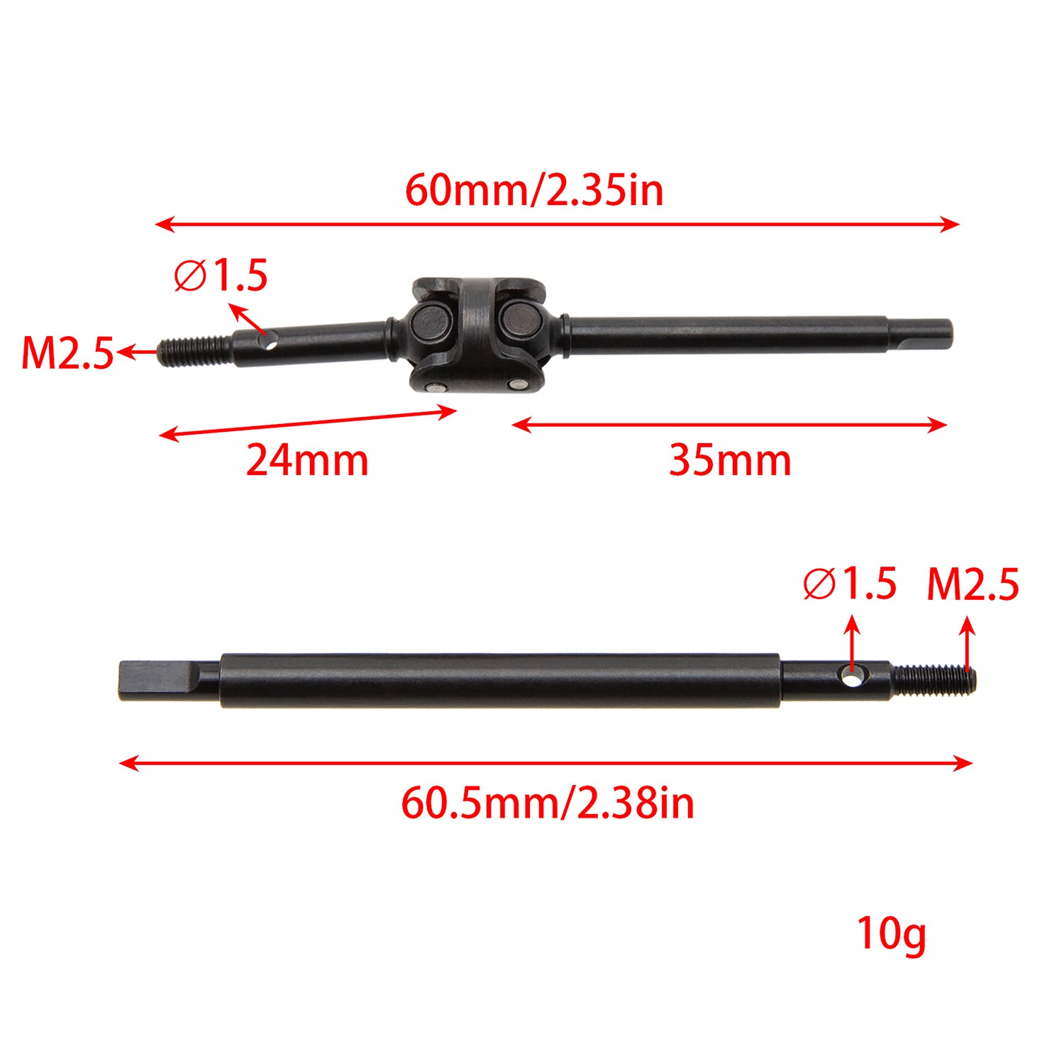 Isokinetic 3-Section CVD Front Rear Axles Shaft for TRX-4M