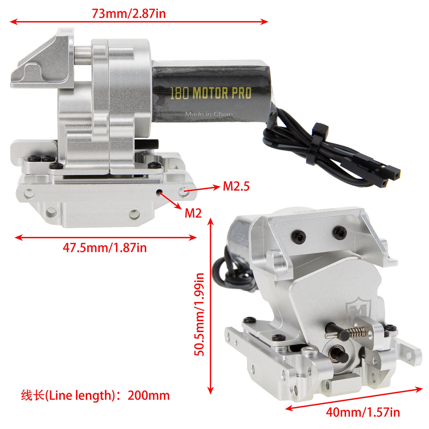 TRX4M 87T Motor & Transmission size silver