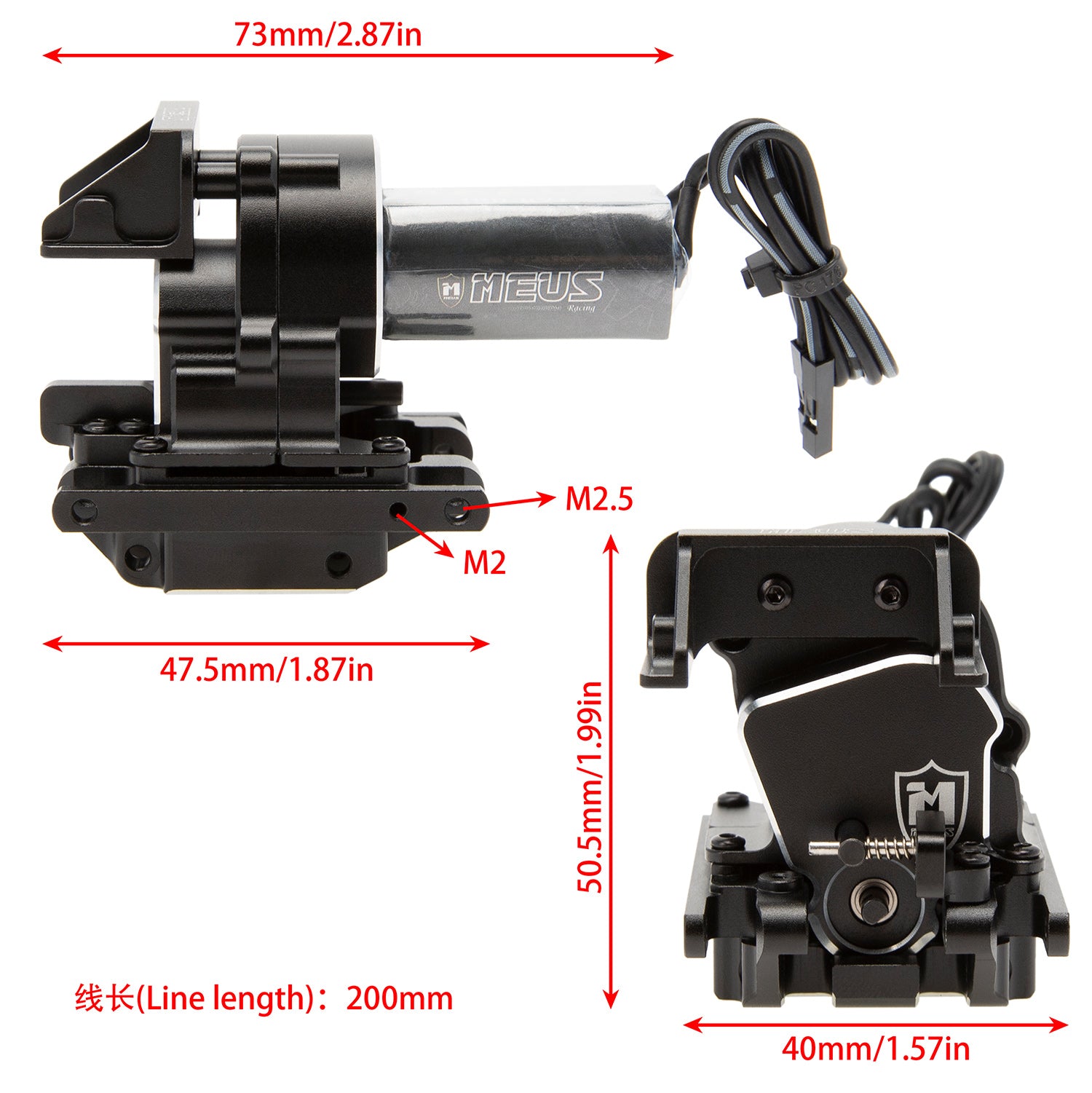 TRX4M 87T Motor & Transmission Size