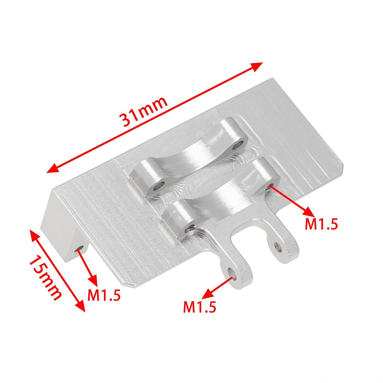 Silver Servo Mount size for Axial Scx24 Emax ES08ma