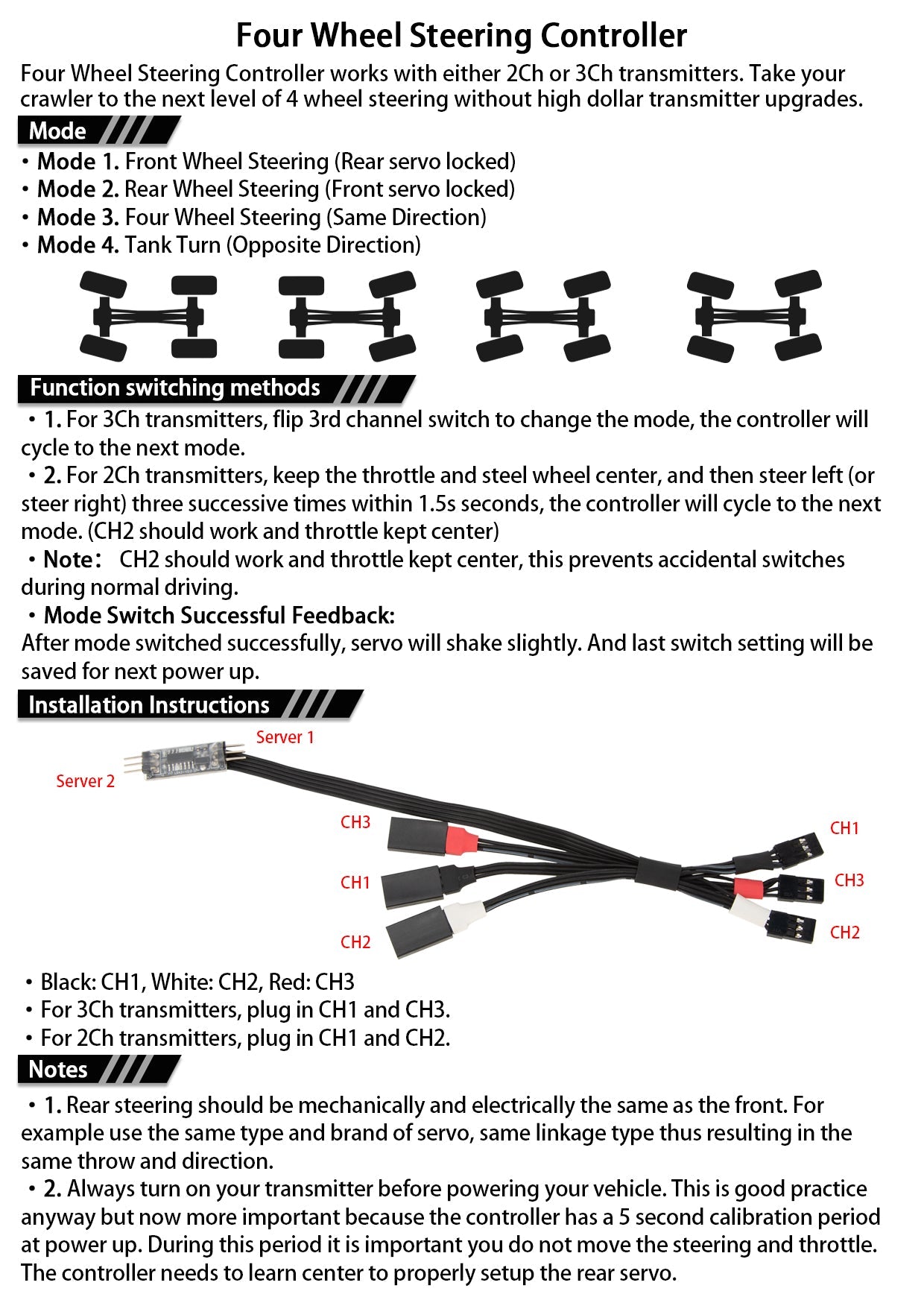 Four-wheel steering control cable for TRX4M