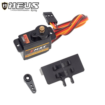 Black Meus Racing ES08MA II Servo/Servo Mount/Servo Arm Set for SCX24