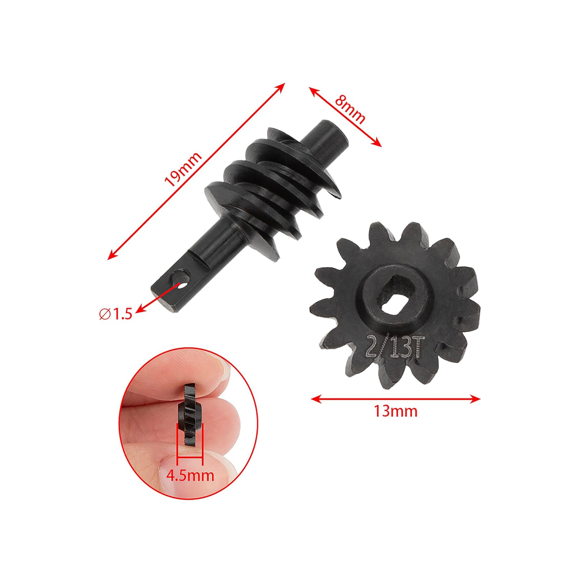 SCX24 2/13T Overdrive Axle Gear size