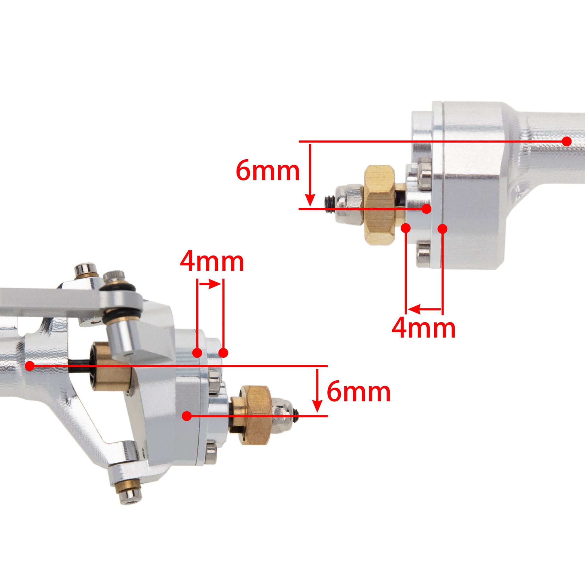 Silver SCX24 Aluminum Alloy front Rear Portal Axle